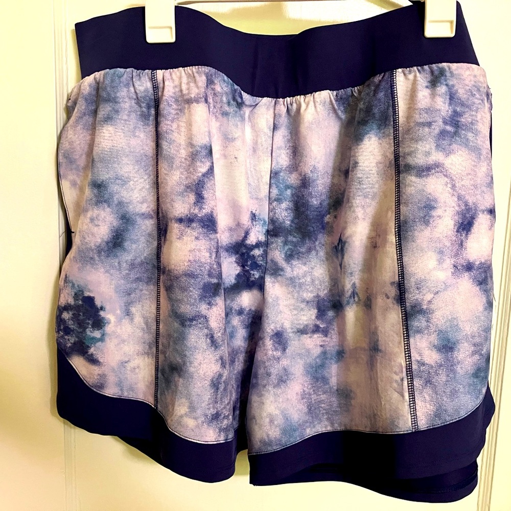 Tek Gear 2x Workout Short in Purple Tie Dye
